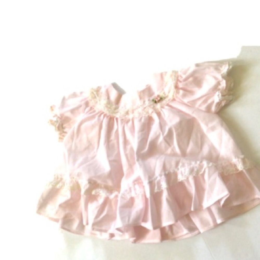 Vintage pink spring Easter summer baby dress 3 mo